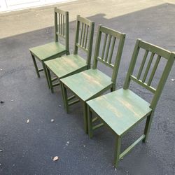 Green Custom Stained Chairs