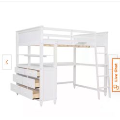 Full Size Loft Bed With Desk And Dresser 