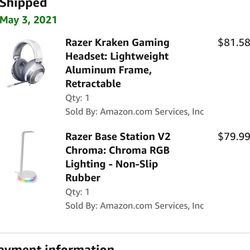 SELLING RAZER HEADPHONE WHITE SET