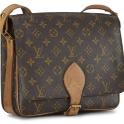 Vintage Louis Vuitton Cartouchiere Monogram Canvas Crossbody Handbag  Authentic