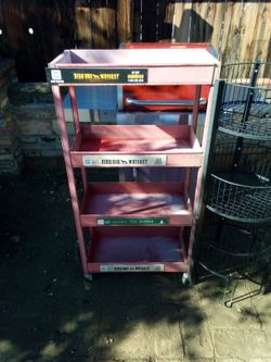 Tool Rack Red With Wheels On Bottom Just $20 Only 🔥 Good Deal You Should Hit Me Up