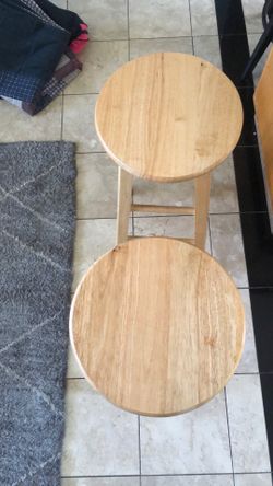 Wooden Stool Around 29 Inch 