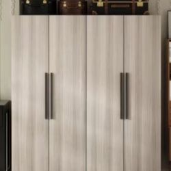 Gray Wood 63 In. W 4-Door