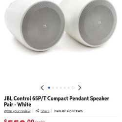 BRAND NEW  JBL 5-1/4"  CONTROL 65/T COMPACT PENDANT SPEAKER PAIR