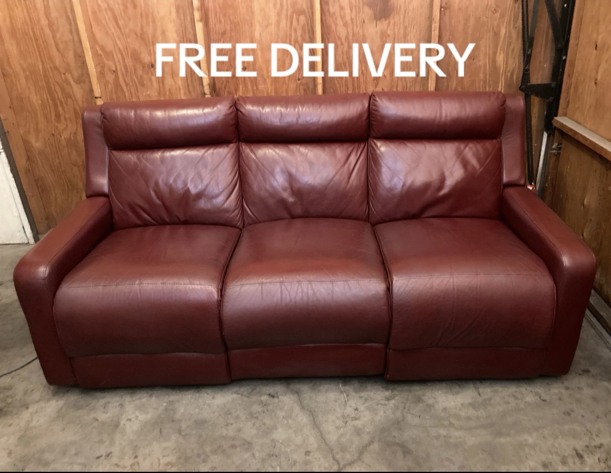 Electric Leather Recliner Couch - Free Delivery