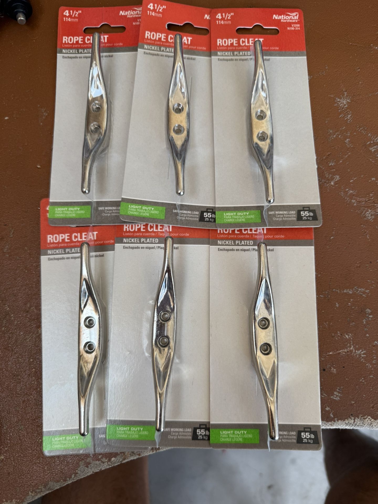 41/2” Nickel Plated Rope Cleats