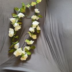 Vine Of Fake White Roses 