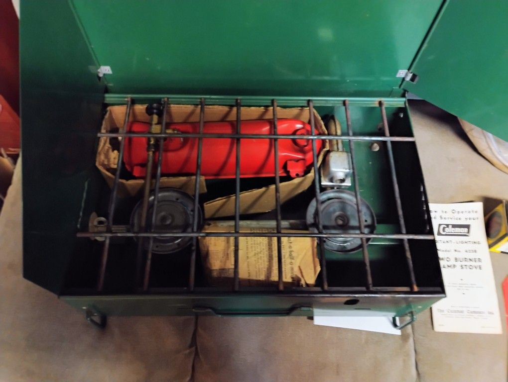 1955 Coleman burner Dual Fuel Stove, Serial 425B With Original Box