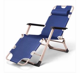 New Blue Foldable Zero Gravity Lounge Chair with Headrests (have only 1 chair)
