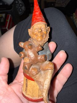 Lucian Gnome Figurine Holding Teddy Bear