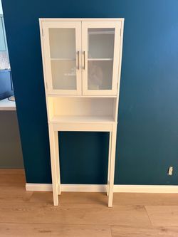 White Over-the-Toilet Storage Cabinet