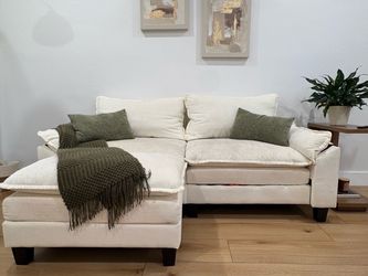 86" Modular Sectional Sofa, Comfy Deep Cloud Couch with Ottoman