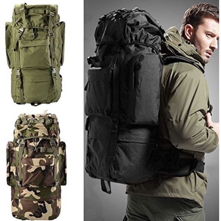 80L 80 Liter Military Tactical Camping Hiking Backpack Rucksack Trekking Bag