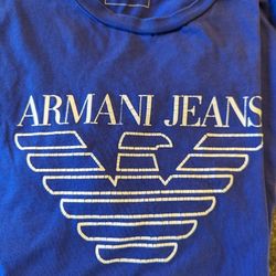 Giorgio Armani Men's T-shirt Size Small Color Blue