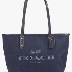 NEW W/tags COACH CITY TOTE- Winter Denim Collection