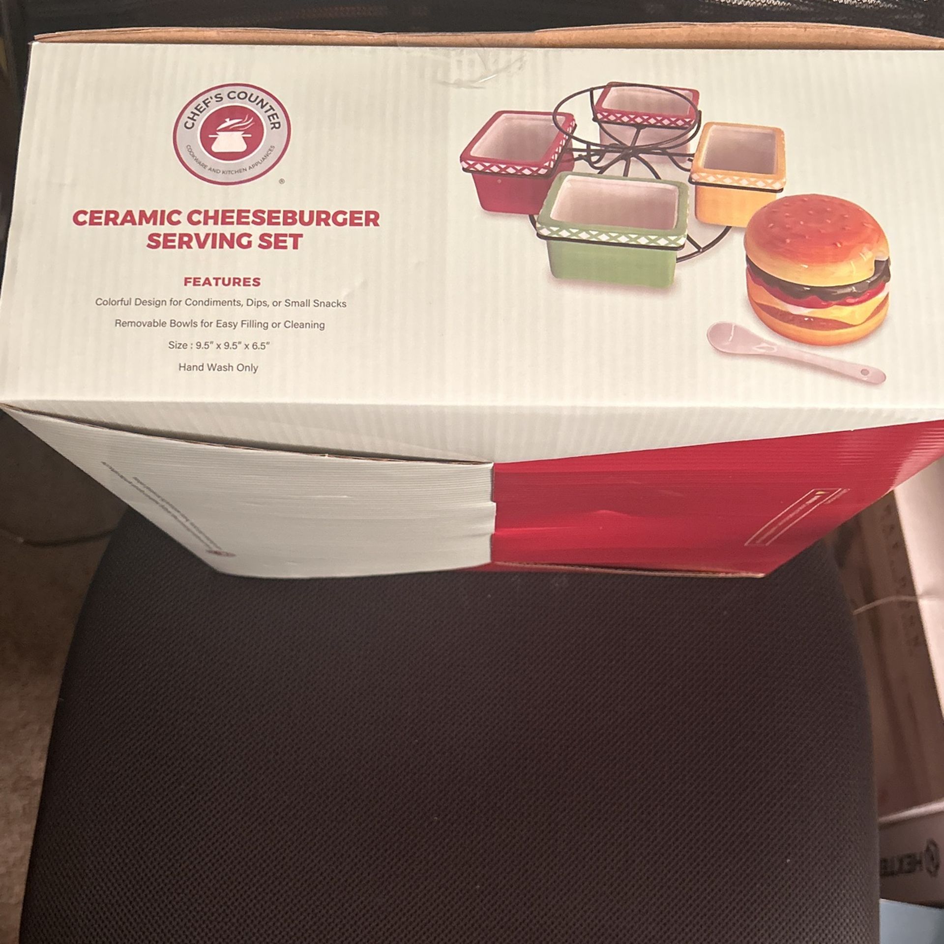 Ceramic Cheese Burger serving Set