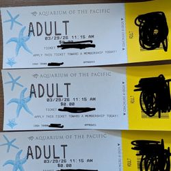 3 Tickets: Long Beach Aquarium Of The Pacific 