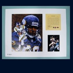 Minnesota Vikings Cris Carter Lithograph 