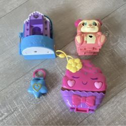 Polly Pocket Doll Playset Lot with Figures, Accessories, and Collector Toy