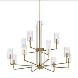 Kichler 52412BNB Kimrose Brushed Natural Brass 12-Light Chandelier NEW Lighting