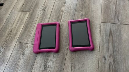Amazon Fire Kids Tablets with Pink Cases – (2)