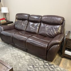 Free Leather Reclining Sofa – Good Condition, Pickup Only