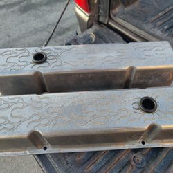 SBC Aluminum Flamed Tall Valve Covers 
