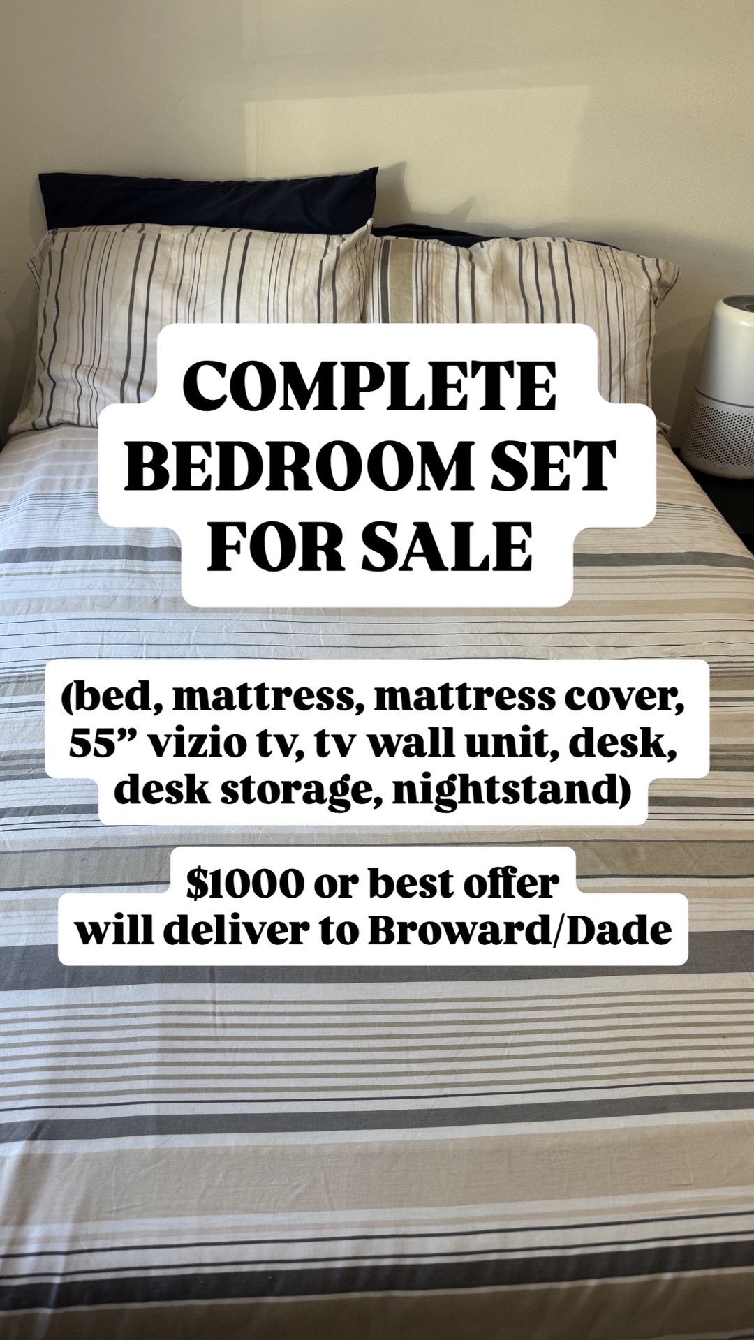 Bedroom / Computer Set – Full Bundle! (Delivery Available) – $1,000 OBO