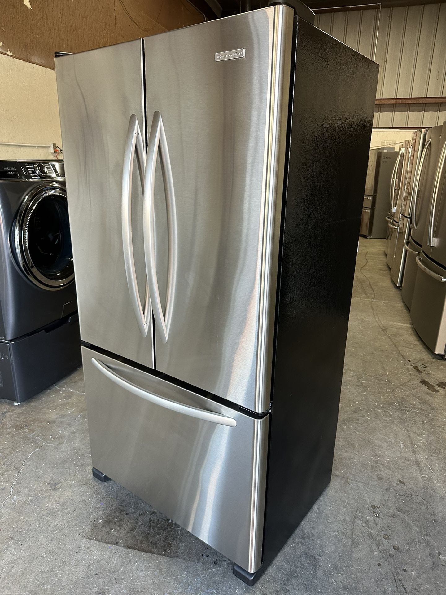 Cabinet depth kitchen aid French door water ice inside can deliver