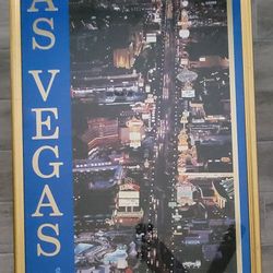 LAS VEGAS STRIP Litho Serigraph Circa 1986 Ruth Mayer - 96x40 on 4 Ply Rag Paper