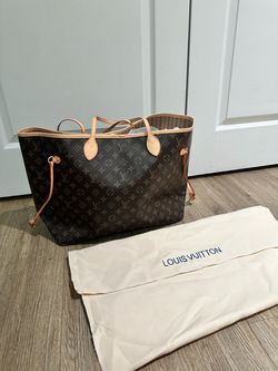 Brown Monogram Tote Bag with Cream & Red Details