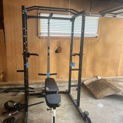 Squat Rack And Bench Press For Weights (no Weights Or Barbell)