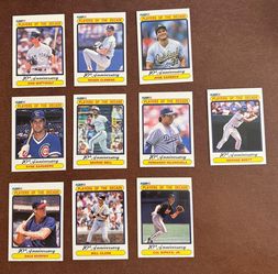 1990 FLEER "PLAYERS OF THE DECADE" SET 10 CARDS W/RIPKEN MATTINGLY CANSECO BRETT