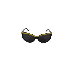Vintage Y2K 2000s Women Rockabilly Cat Eye sunglasses Black Yellow