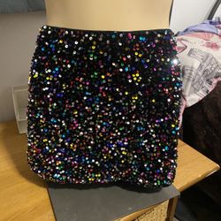 rainbow glittery skirt