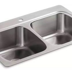 Kohler  Verse 33” Drop-in Stainless Steel Double Bowl Kitchen Sink