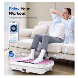 MERACH Vibration Plate Exercise Machine, Vibration Plate for Lymphatic Drainage Weight Loss, Vibrating Plate Exercise Machine with Bluetooth and LED D