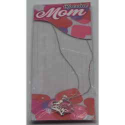 School Designs Special Mom Double Heart Pendant Necklace Silver Tone