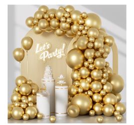 122pcs Metallic Gold Balloon Arch Kit