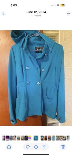 Bright Blue Guess Size Large Really Soft Cotton Jacket