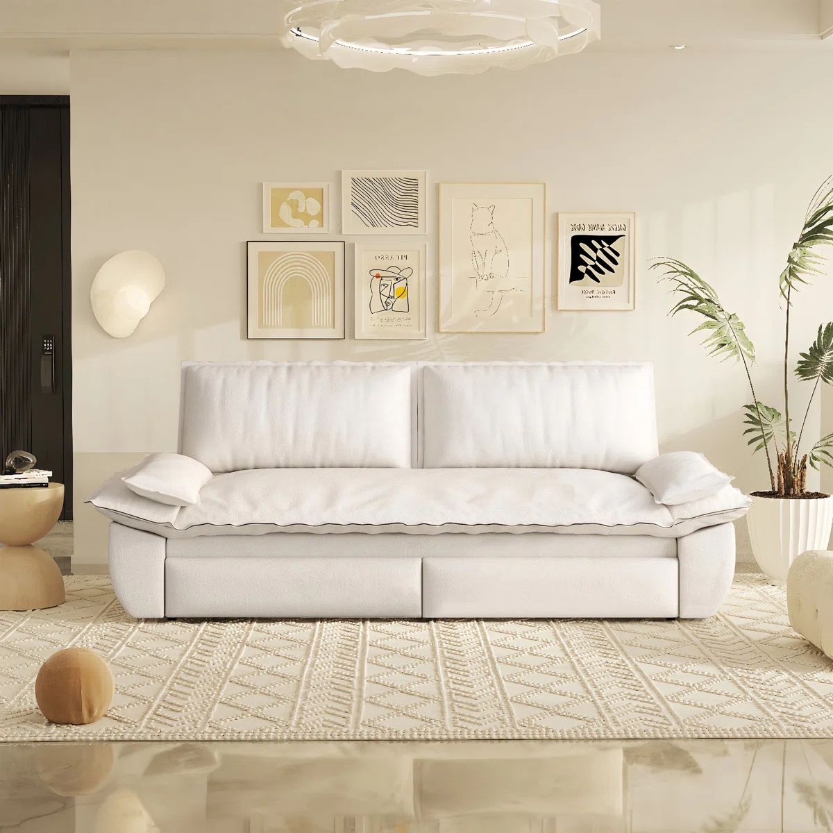 White Pullout Couch 