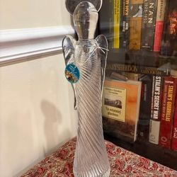 Handmade Clear Spiral Glass Angel Figurine