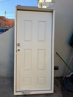 6-Panel Pre-Hung Steel Entry Door/ Puerta