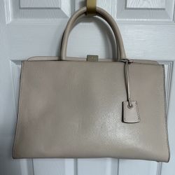 Light beige Kate Spade top handle leather bag