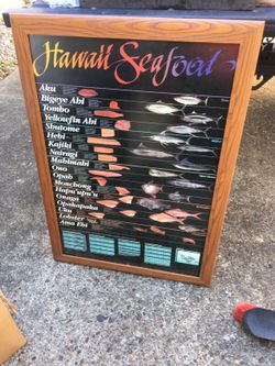Hawaii seafood framed picture