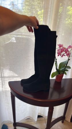 Black Suede Knee-High Boots Size 5