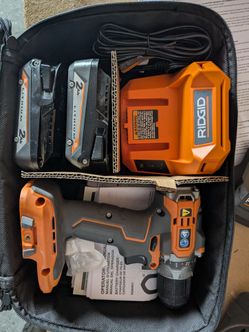 RIDGID 18V Cordless 1/2 in. Drill/Driver w/ x2 2.0 Ah Batteries, Charger, & Case