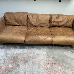 West Elm Leather Couch