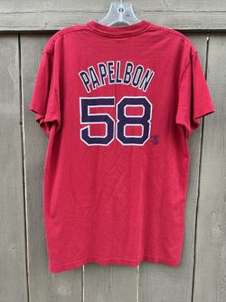 Vintage #58 JONATHAN PAPELBON Boston Red Sox MLB Majestic Jersey