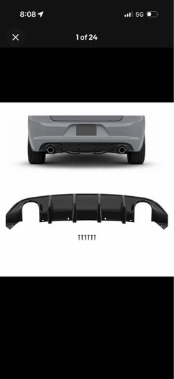 Gloss Black Rear Bumper Diffuser with Hardware